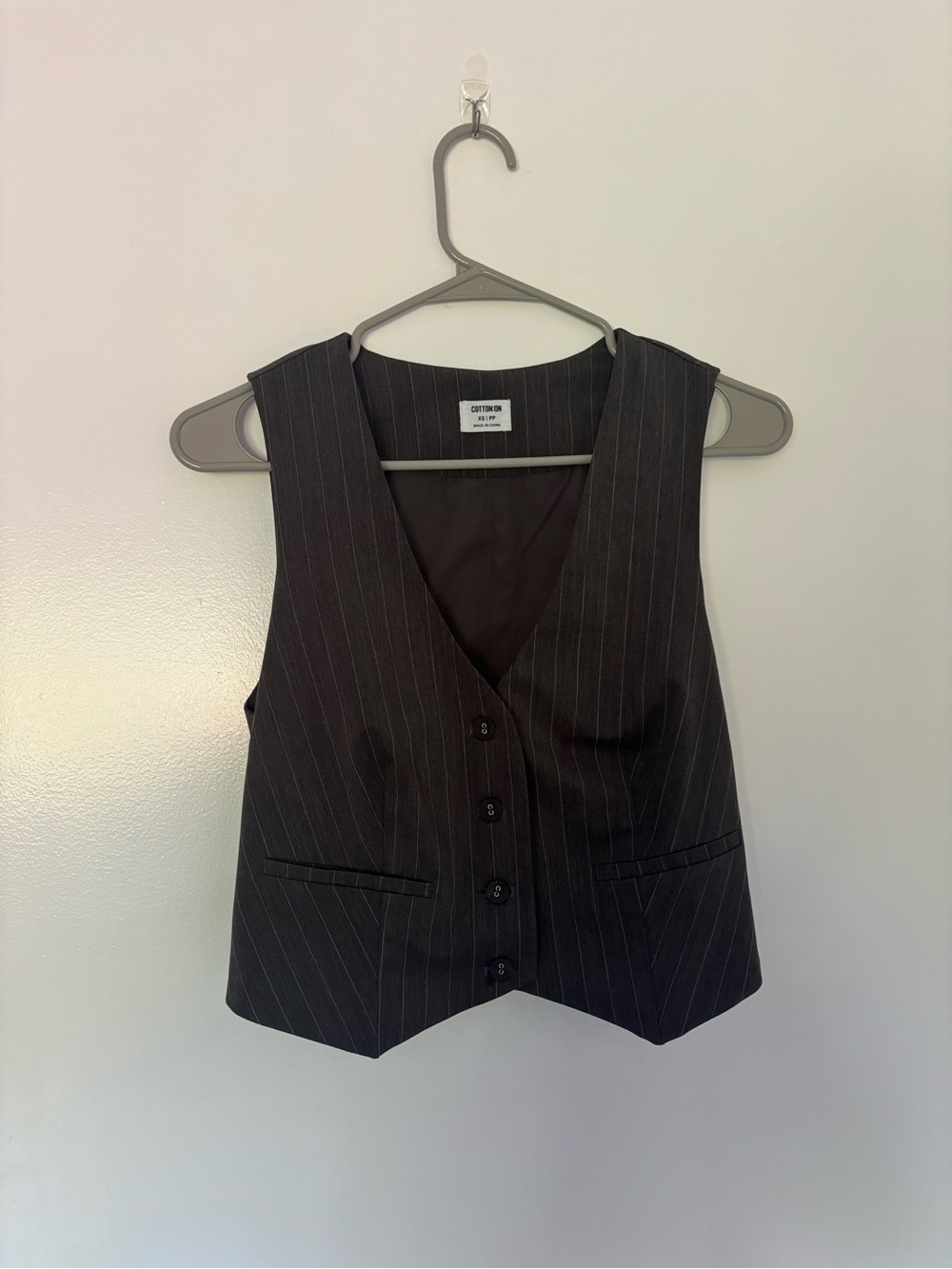 Cotton On Charcoal Pinstripe Vest